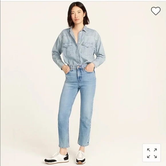 J. Crew Denim - J.Crew - High Rise Straight Leg Jeans, Size 26 (Scuttle Light Wash) Style BA656